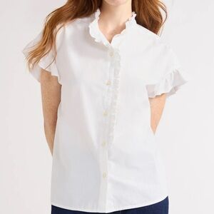 Chic White Ruffle Blouse